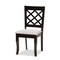 Baxton Studio Verner Modern and Contemporary Grey Fabric and Dark Brown Finished Wood  7-Piece Dining Set 186-10532-10519-Zoro - alternate 5